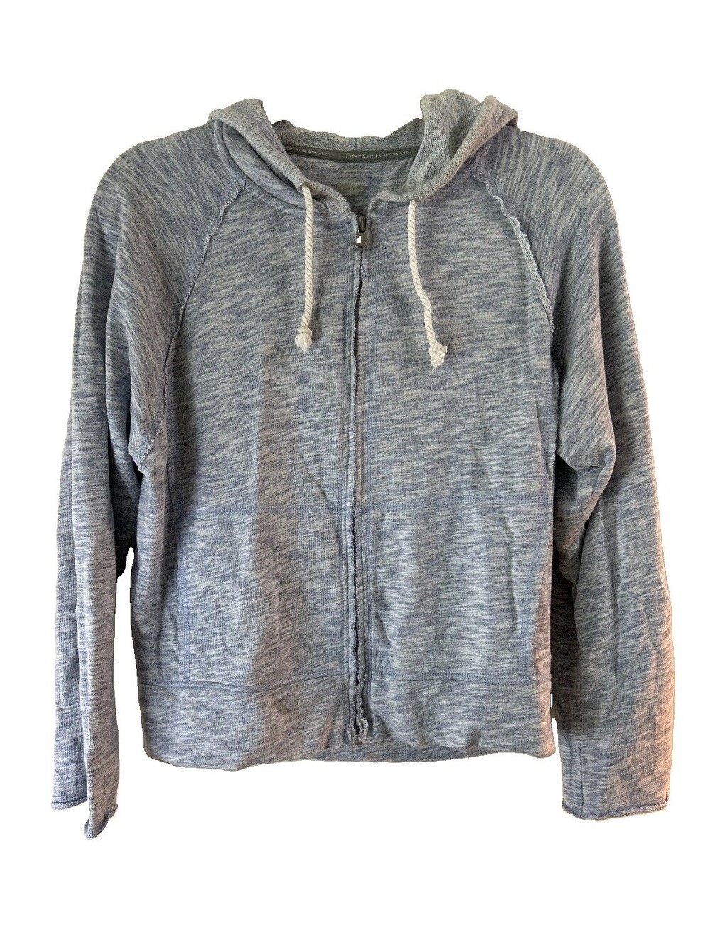 Calvin Klein Performance Women's Full Zip Hoodie Blue Space Dye Size XS